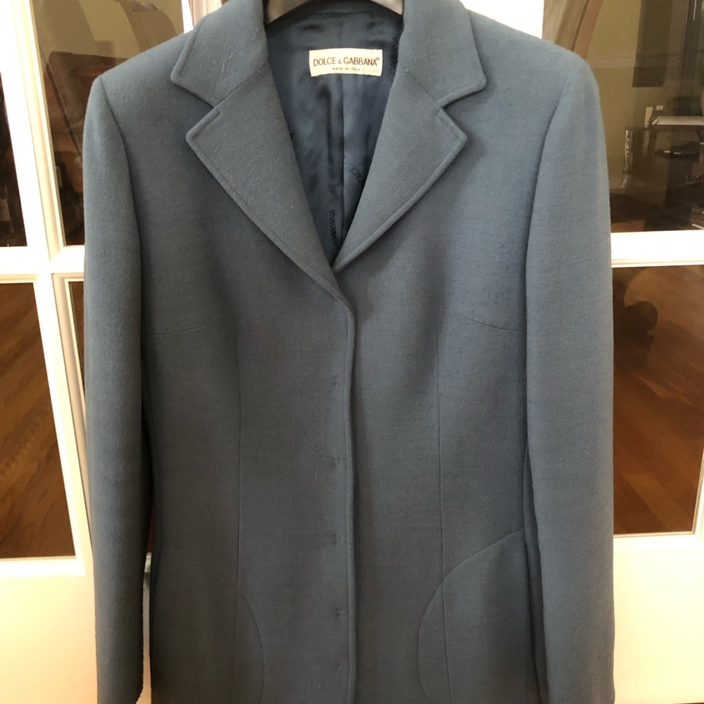 Auth Dolce & Gabbana Women's Blue Wool Jacket Blazer Italy 42 US 4 Small